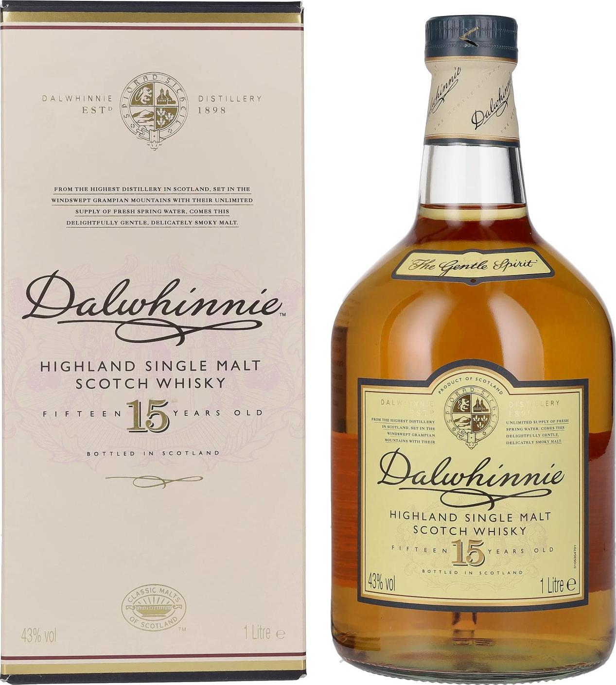 Dalwhinnie 15 YEAR OLD SINGLE MALT SCOTCH WHISKY 43% Vol. 1l in Giftbox