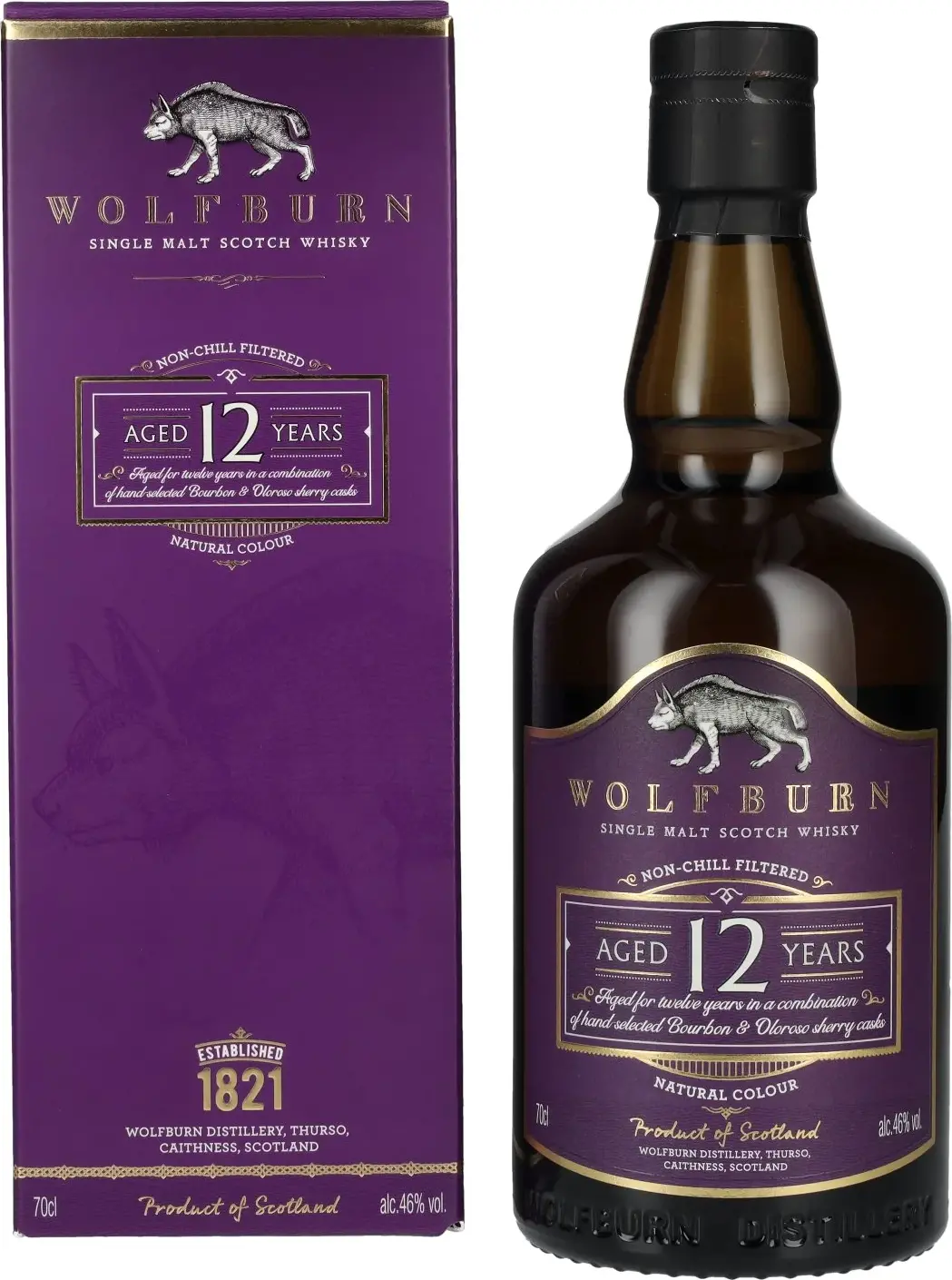 Wolfburn 12 Years Old Single Malt Scotch Whisky 46% Vol. 0,7l in Giftbox