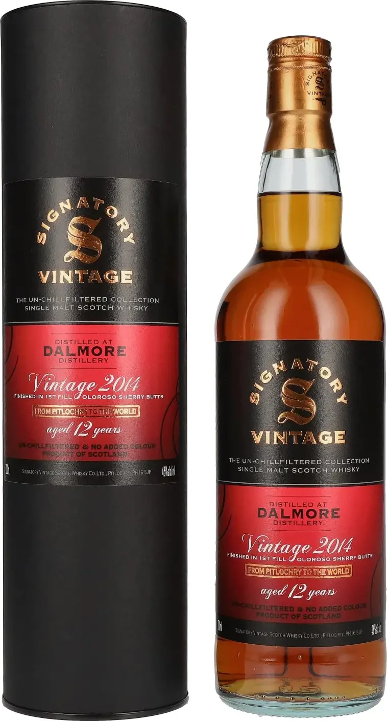 Signatory Vintage DALMORE 12 Years Old The Un-Chillfiltered 1st Fill Oloroso Butt #3,6 2014 46% Vol. 0,7l in Giftbox