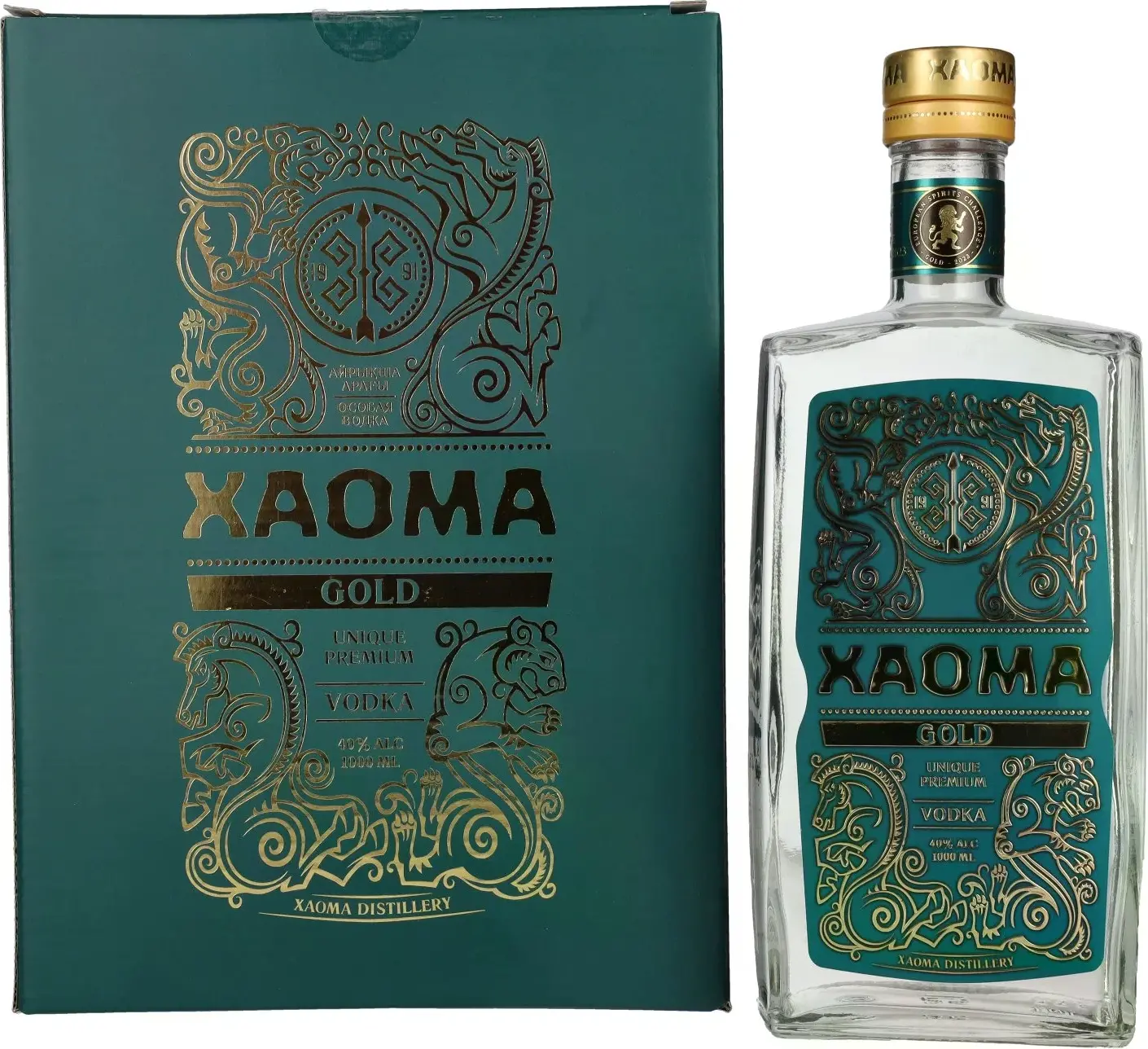 XAOMA Gold Unique Premium Vodka 40% Vol. 1l in Giftbox