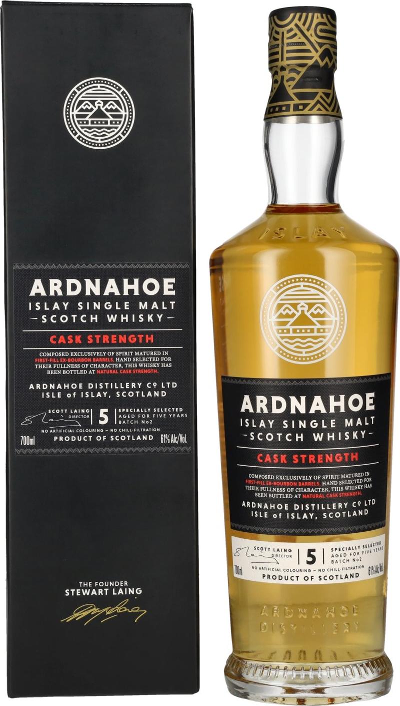 Ardnahoe 5 Years Old CASK STRENGTH Islay Single Malt Scotch Whisky 61% Vol. 0,7l in Giftbox
