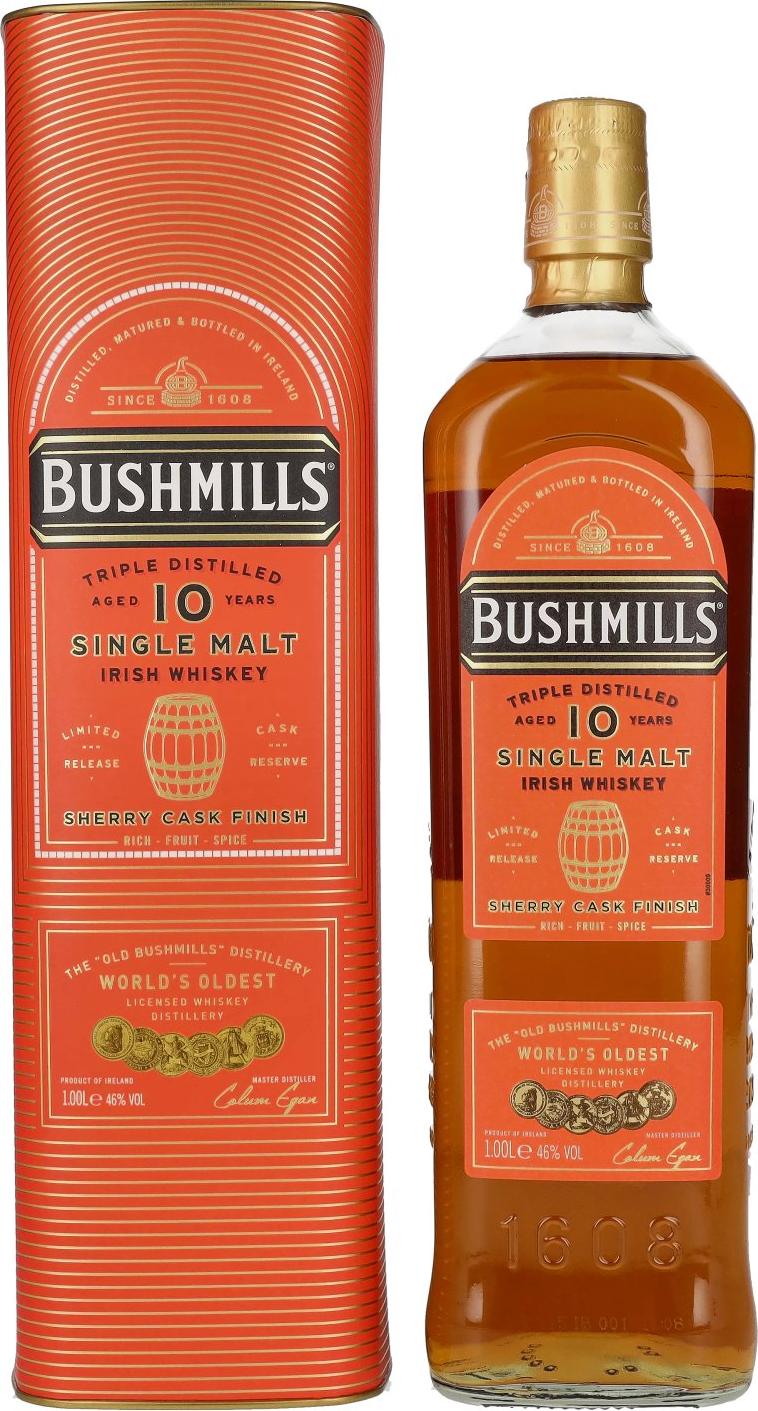 Bushmills 10 Years Old Single Malt Irish Whiskey SHERRY CASK Finish 46% Vol. 1l