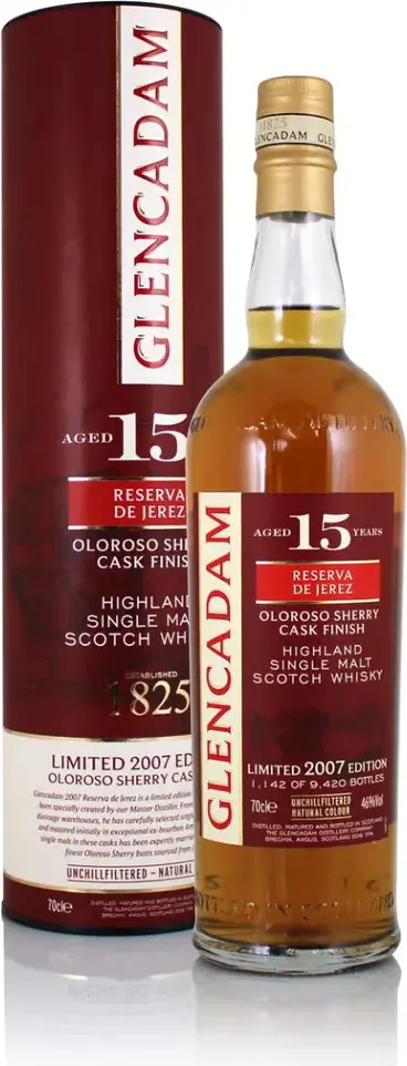 Glencadam RESERVA DE JEREZ 15 Years Old Single Malt OLOROSO SHERRY CASK FINISH 46% Vol. 0,7l in Giftbox