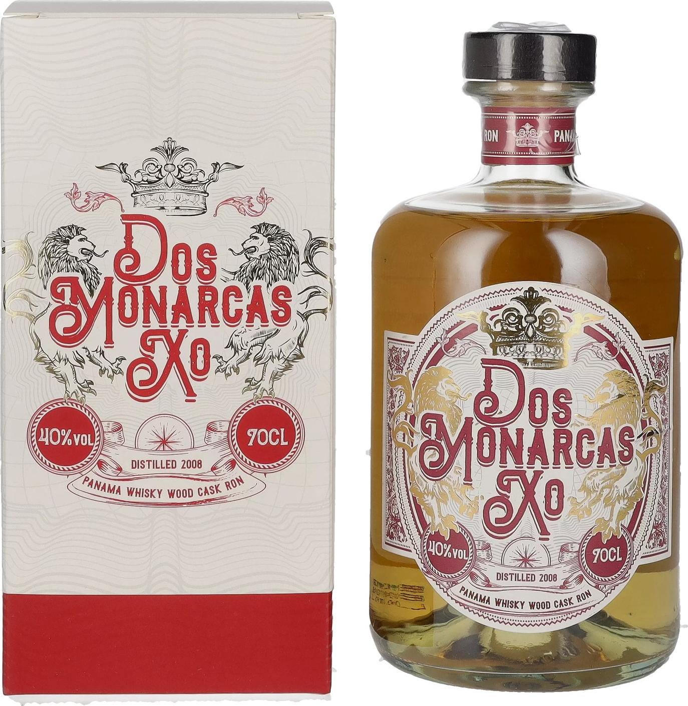 Dos Monarcas XO Panama Whiskey Cask Finish Ron 40% Vol. 0,7l in Giftbox