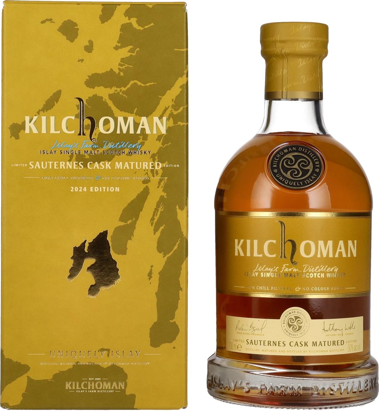 Kilchoman SAUTERNES CASK MATURED Islay Single Malt Limited Edition 2024 50% Vol. 0,7l in Giftbox