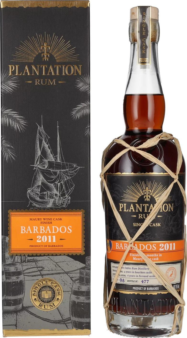Plantation / Planteray BARBADOS Single Cask Maury Wine Cask Finish 2011 48,1% Vol. 0,7l in Giftbox
