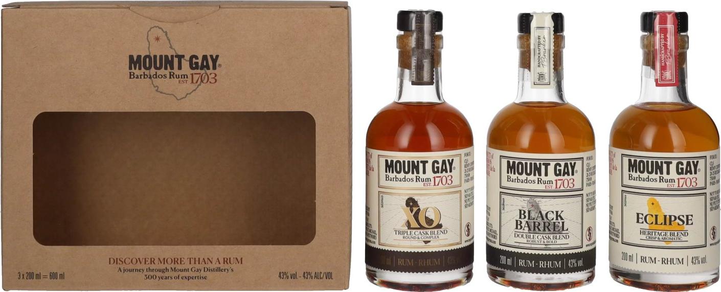 Mount Gay Barbados Rum Discovery Pack 43% Vol. 3x0,2l in Giftbox