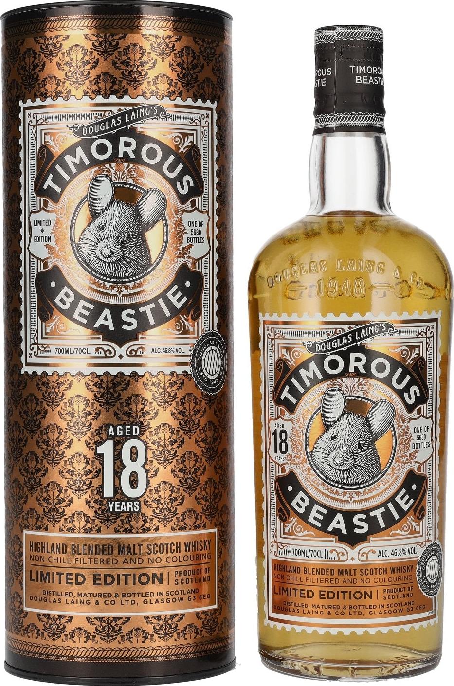 Douglas Laing TIMOROUS BEASTIE 18 Years Old Limited Edition 46,8% Vol. 0,7l in Giftbox
