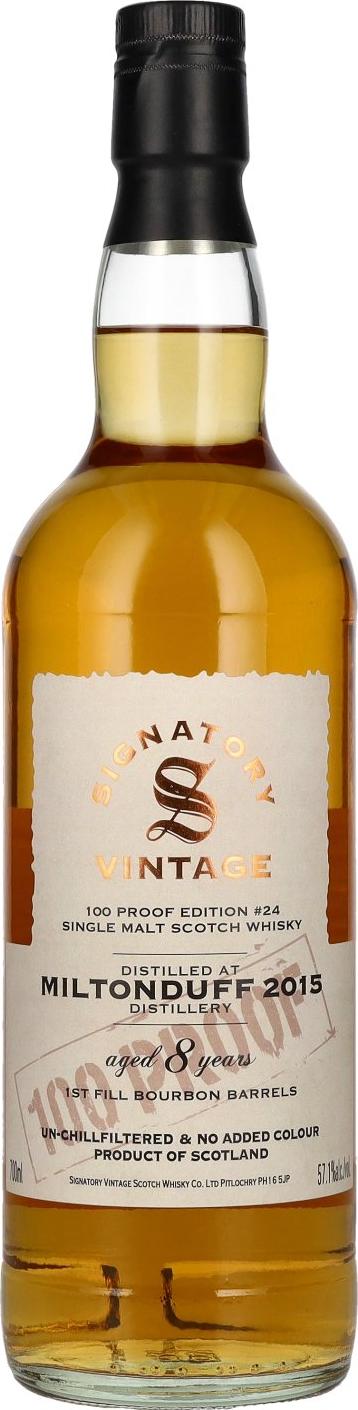 Signatory Vintage MILTONDUFF 8 Years Old 100 Proof Edition #24 Single Malt 2015 57,1% Vol. 0,7l