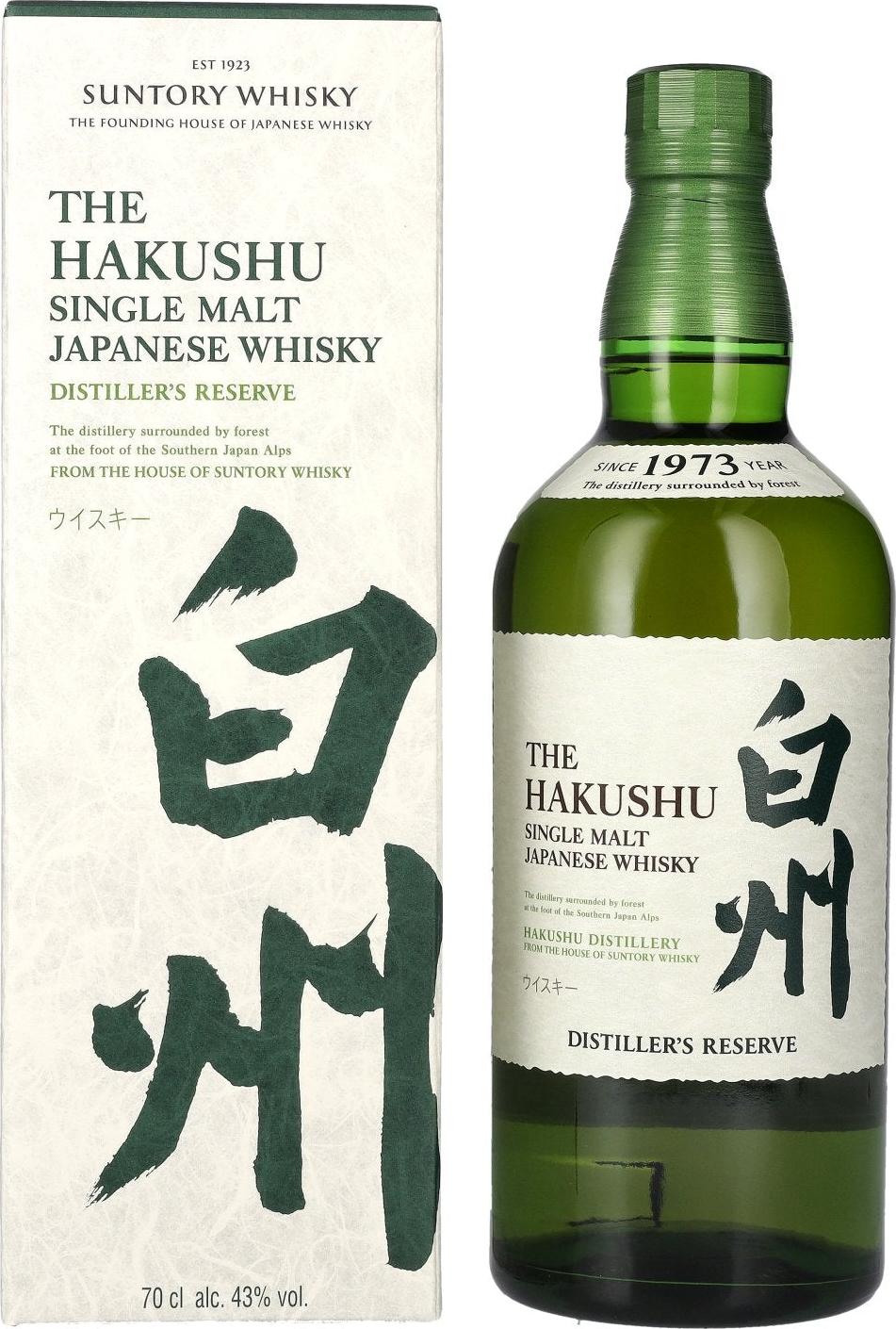 The Hakushu DISTILLER'S RESERVE Single Malt Japanese Whisky 43% Vol. 0,7l in Giftbox