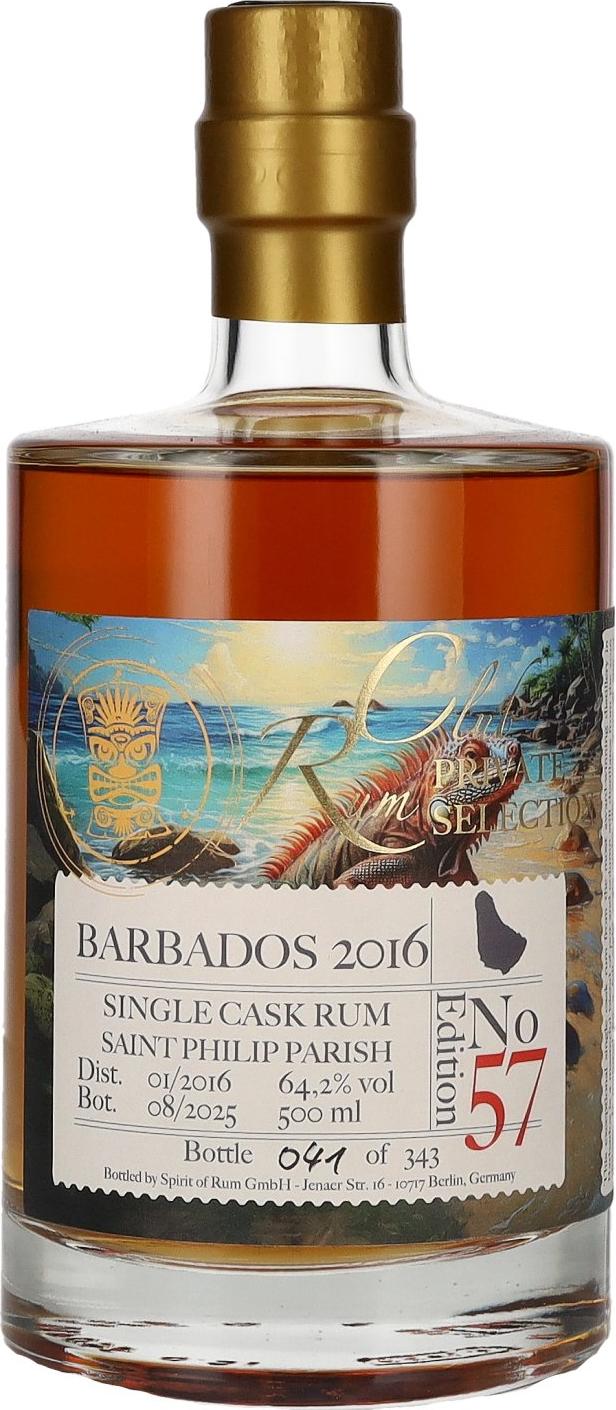 Foursquare RUM CLUB PRIVATE SELECTION Barbados Single Cask Rum Edition 57 2016 64,2% Vol. 0,5l