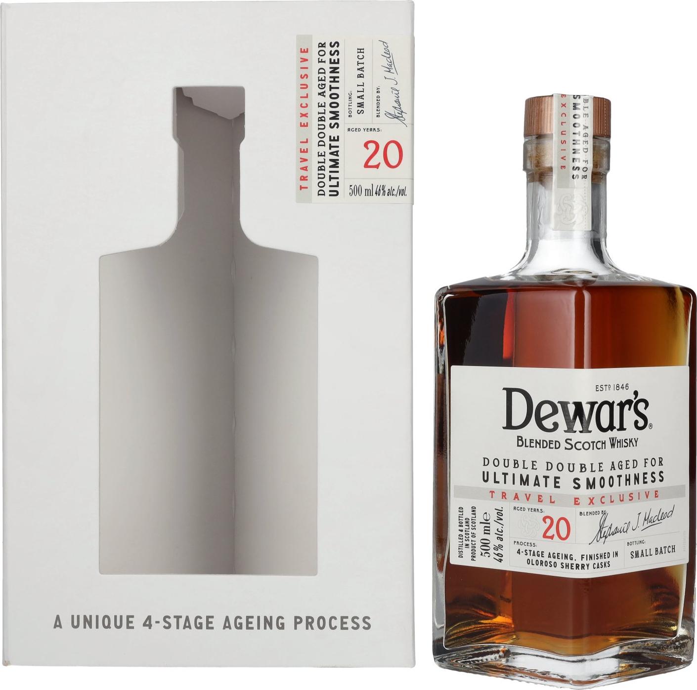 Dewar's 20 Years Old Double Double Aged Blended Scotch Whisky 46% Vol. 0,5l in Giftbox