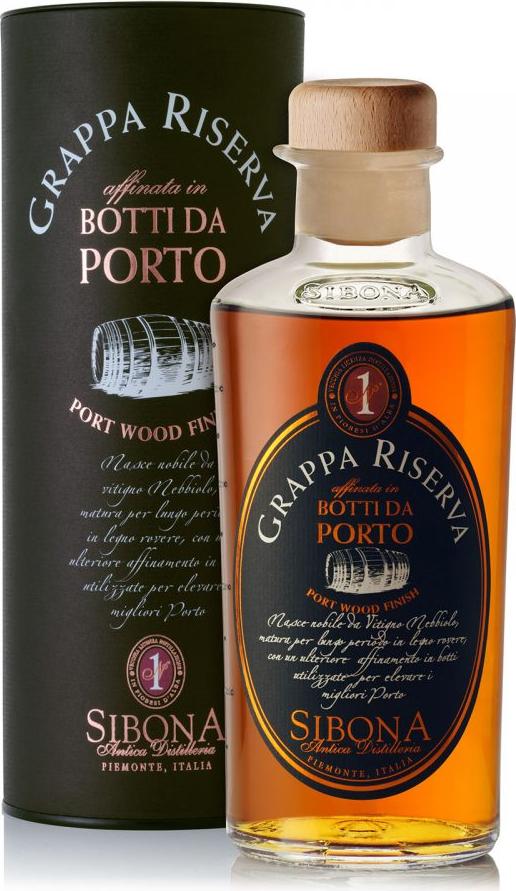 Sibona GRAPPA RISERVA in Botti da PORTO 44% Vol. 0,5l in Giftbox