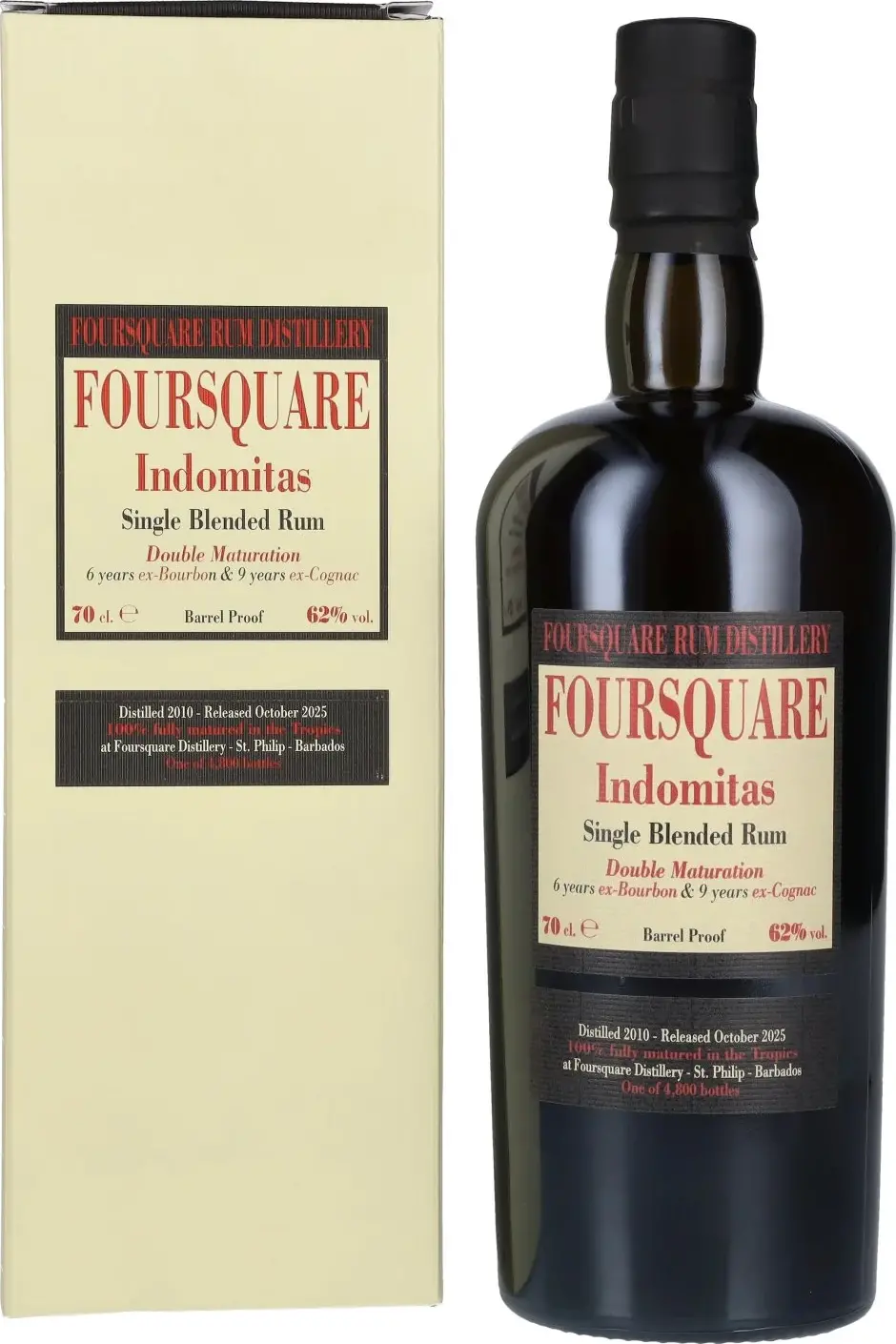 Foursquare 15 Years Old INDOMITAS Single Blended Rum 62% Vol. 0,7l in Giftbox