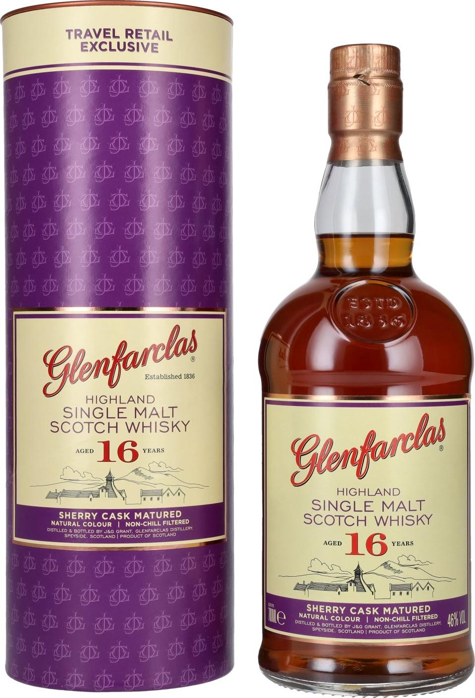 Glenfarclas 16 Years Old Highland Single Malt Scotch Whisky 46% Vol. 0,7l in Giftbox