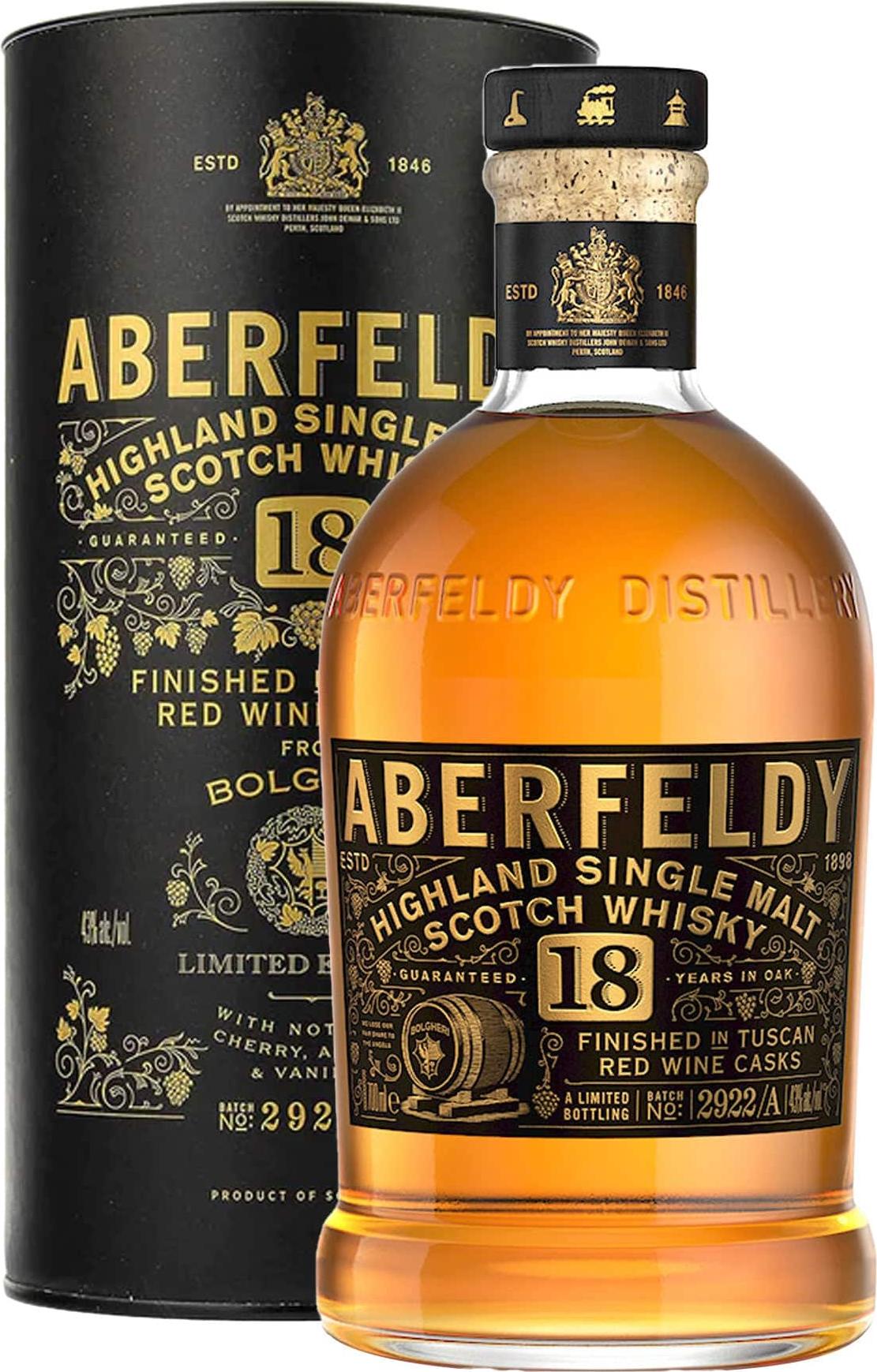 Aberfeldy 18 Year Old TUSCAN BOLGHERI Red Wine Cask 43% Vol. 0,7l