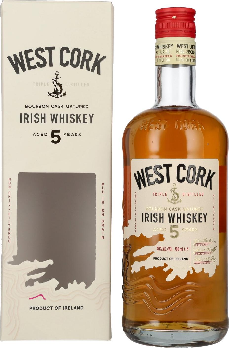 West Cork BOURBON CASK Blended Irish Whiskey 40% Vol. 0,7l in Giftbox