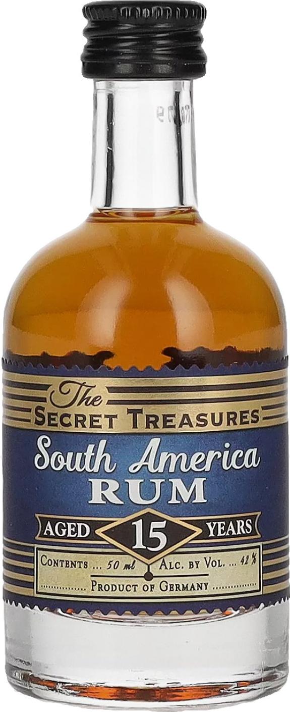 The Secret Treasures 15 Years Old South America Rum 42% Vol. 0,05l (Mini)