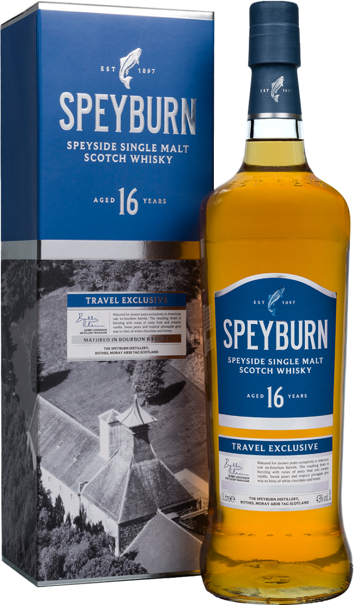 Speyburn 16 YEAR OLD Speyside Single Malt TRAVEL EXCLUSIVE 43% Vol. 1l in Giftbox