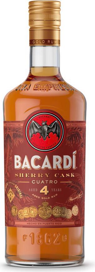 Bacardi SHERRY CASK CUATRO 4 YO Gold Rum 40% Vol. 1l