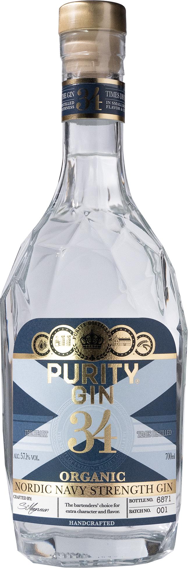 Purity NAVY STRENGTH 34 ORGANIC GIN 57,1% Vol. 0,7l