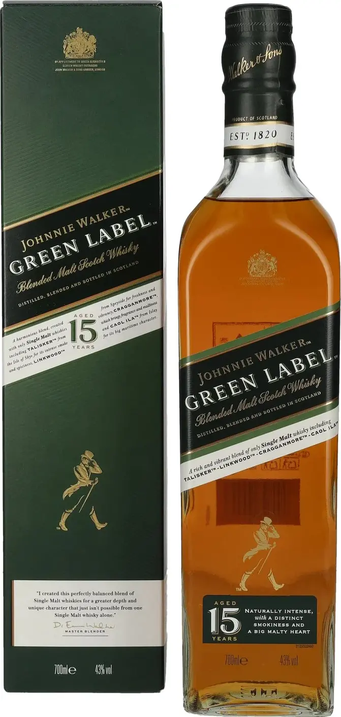 Johnnie Walker Green Label 15 Years Old 43% Vol. 0,7l