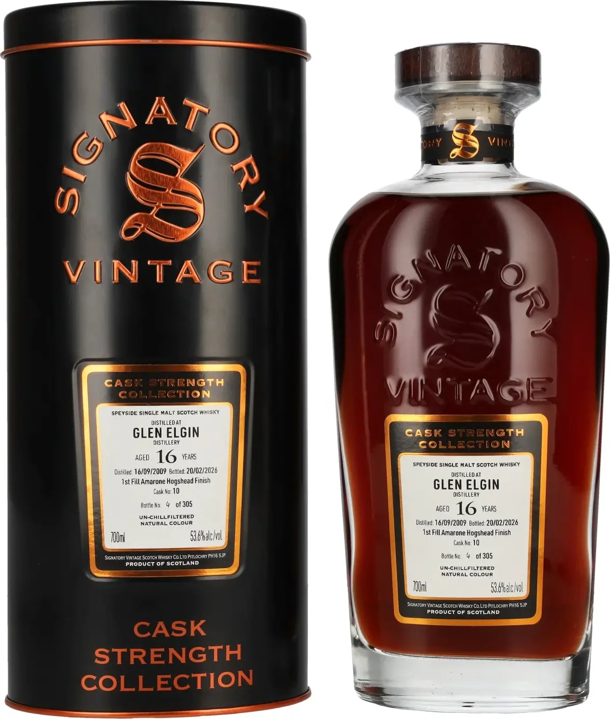 Signatory Vintage GLEN ELGIN 16 Years Old Cask Strength Collection #10 2009 53,6% Vol. 0,7l in Tinbox