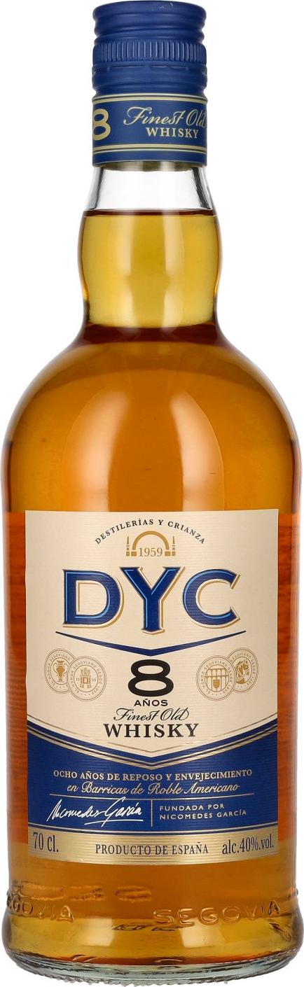 DYC Destilerias y Crianza 8 Years Old Whisky 40% Vol. 0,7l