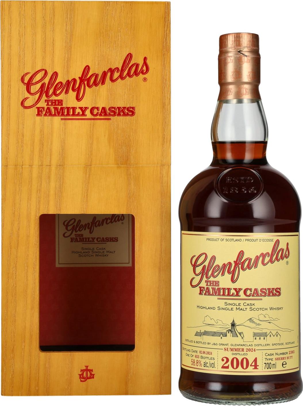 Glenfarclas THE FAMILY CASKS Single Cask SUMMER 2024 Sherry Butt #2385 2004 58,8% Vol. 0,7l