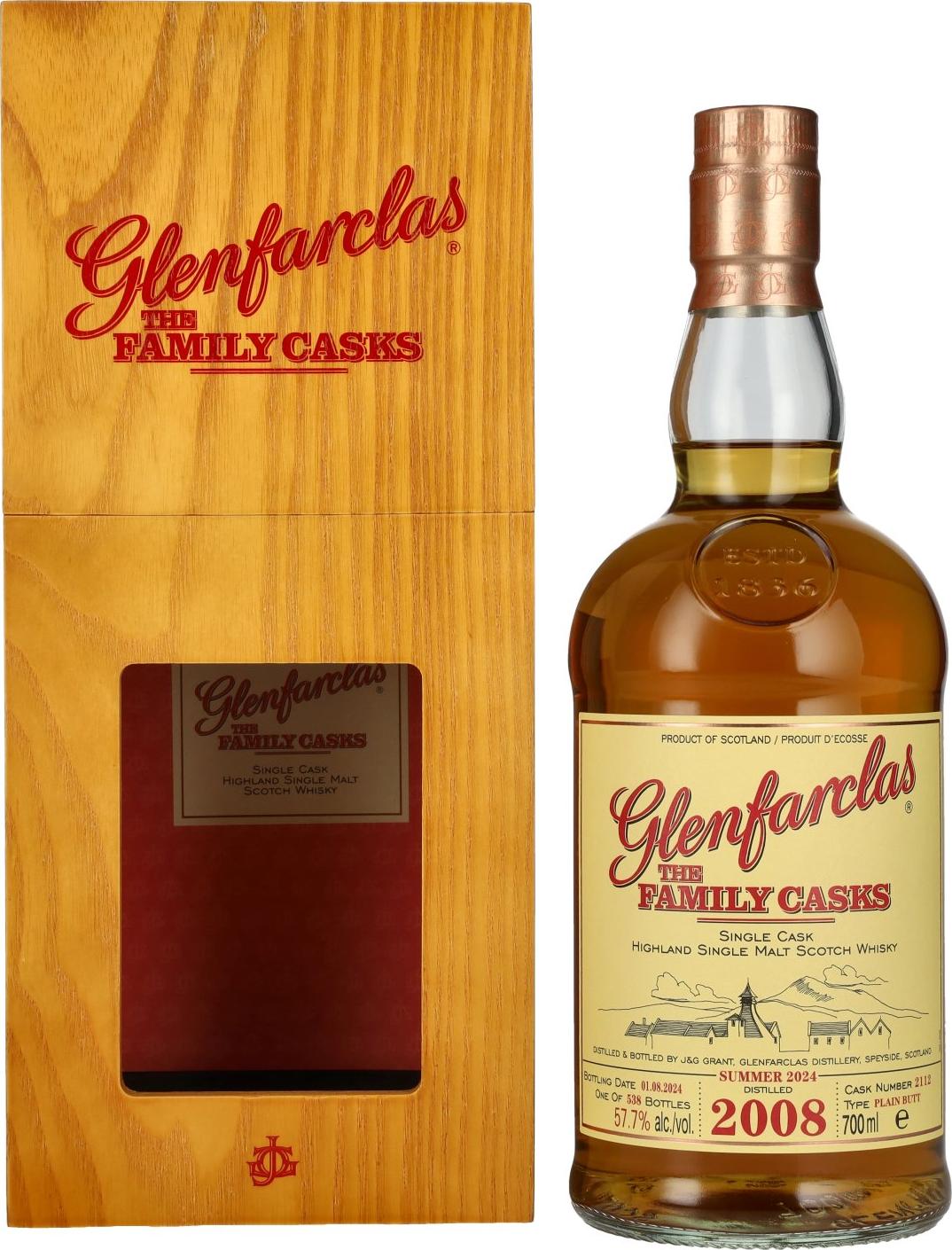 Glenfarclas THE FAMILY CASKS Single Cask SUMMER 2024 Plain Butt #2112 2008 57,7% Vol. 0,7l