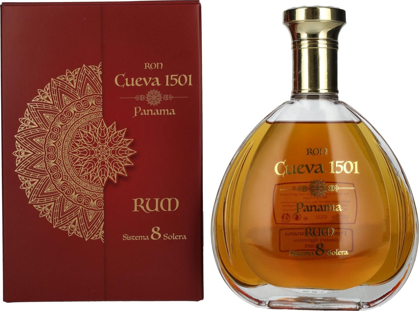Ron Cueva 1501 Panama 8 Sistema Solera Rum 40% Vol. 0,7l in Giftbox