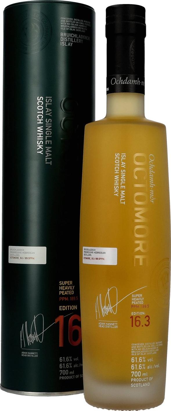 Octomore EDITION: 16.3 Super Heavily Peated Islay Single Malt 61,6% Vol. 0,7l in Tinbox