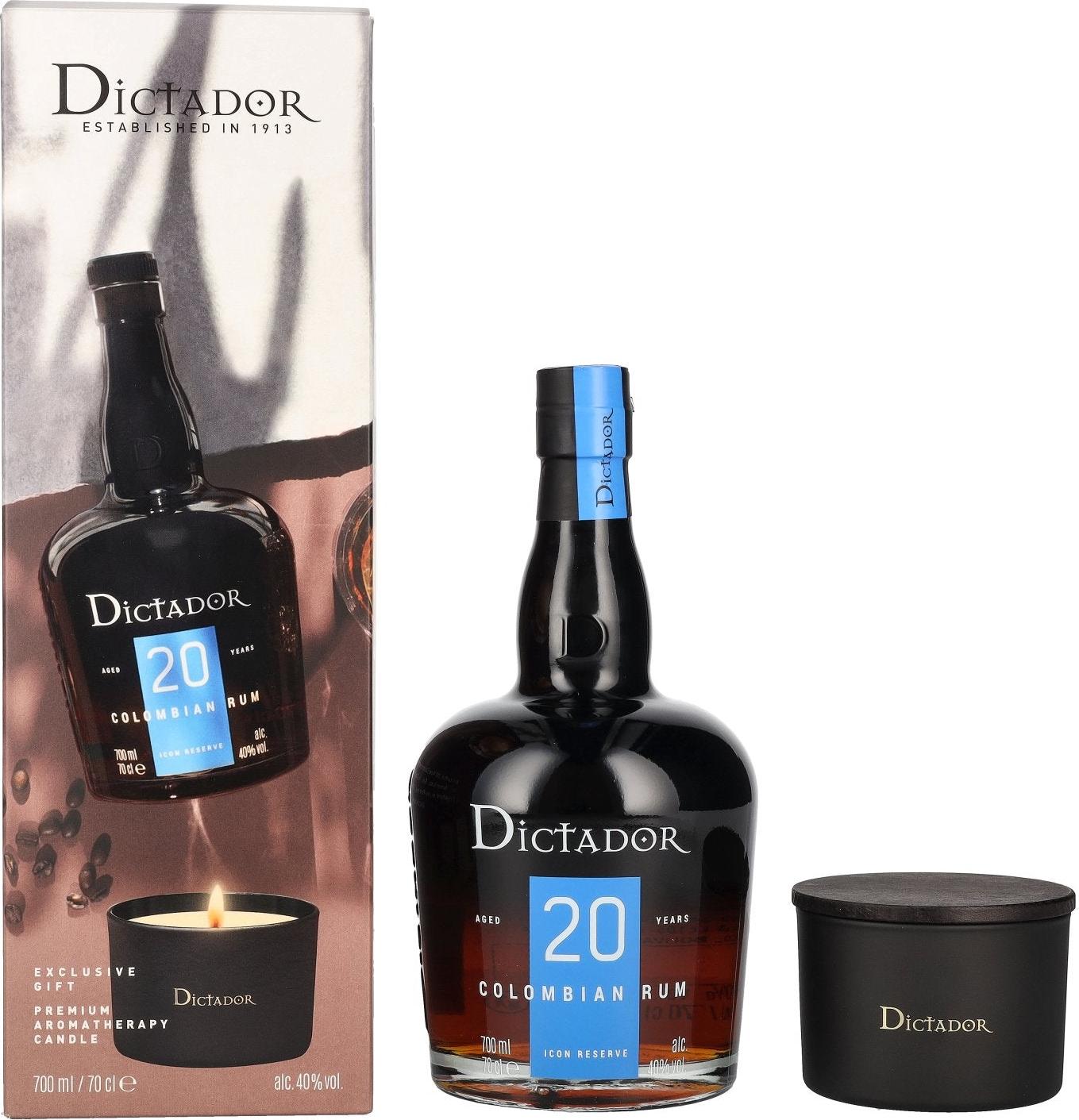 Dictador 20 Years RUM in Giftbox with Candle