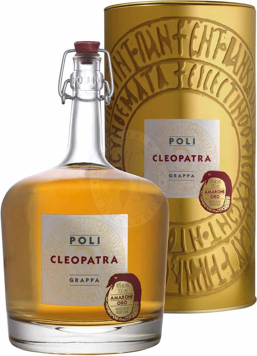 Poli Grappa Cleopatra Amarone Oro 40% Vol. 0,7l in Tinbox