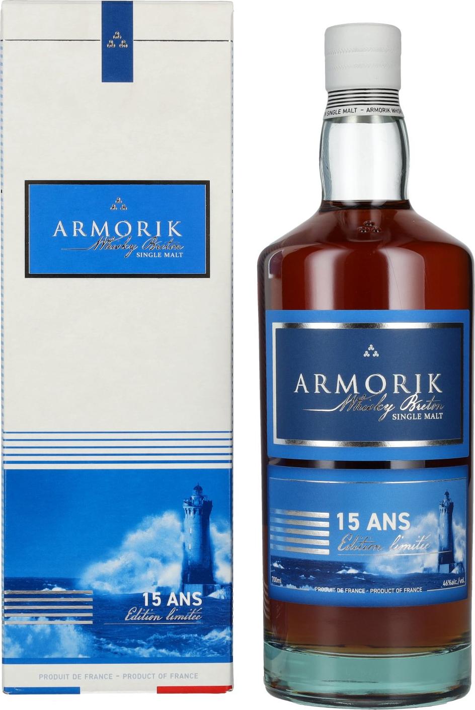 Armorik 15 YO Breton Single Malt Edition Limitée Whisky 46% Vol. 0,7l in Giftbox