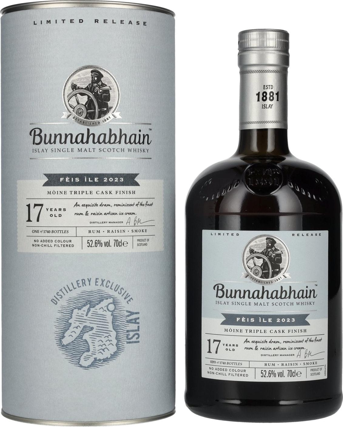 Bunnahabhain 17 Years Old MÒINE TRIPLE CASK Limited Release Fèis Ìle 2023 52,6% Vol. 0,7l in Giftbox