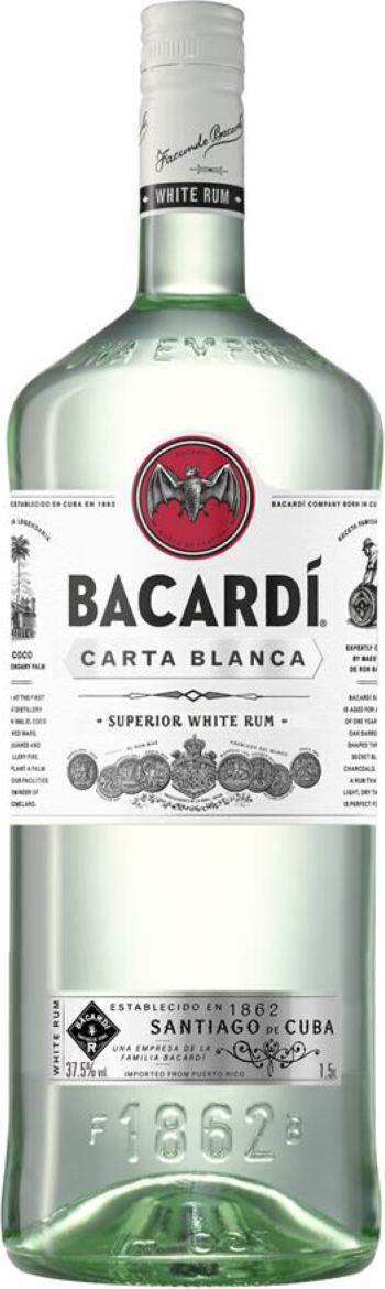 Bacardi Carta Blanca 37,5% Vol. 1,5l