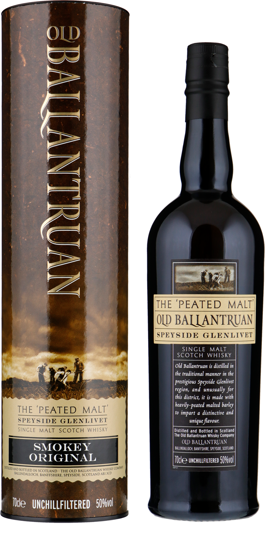 Old Ballantruan the PEATED MALT Unchillfiltered 50% Vol. 0,7l in Giftbox
