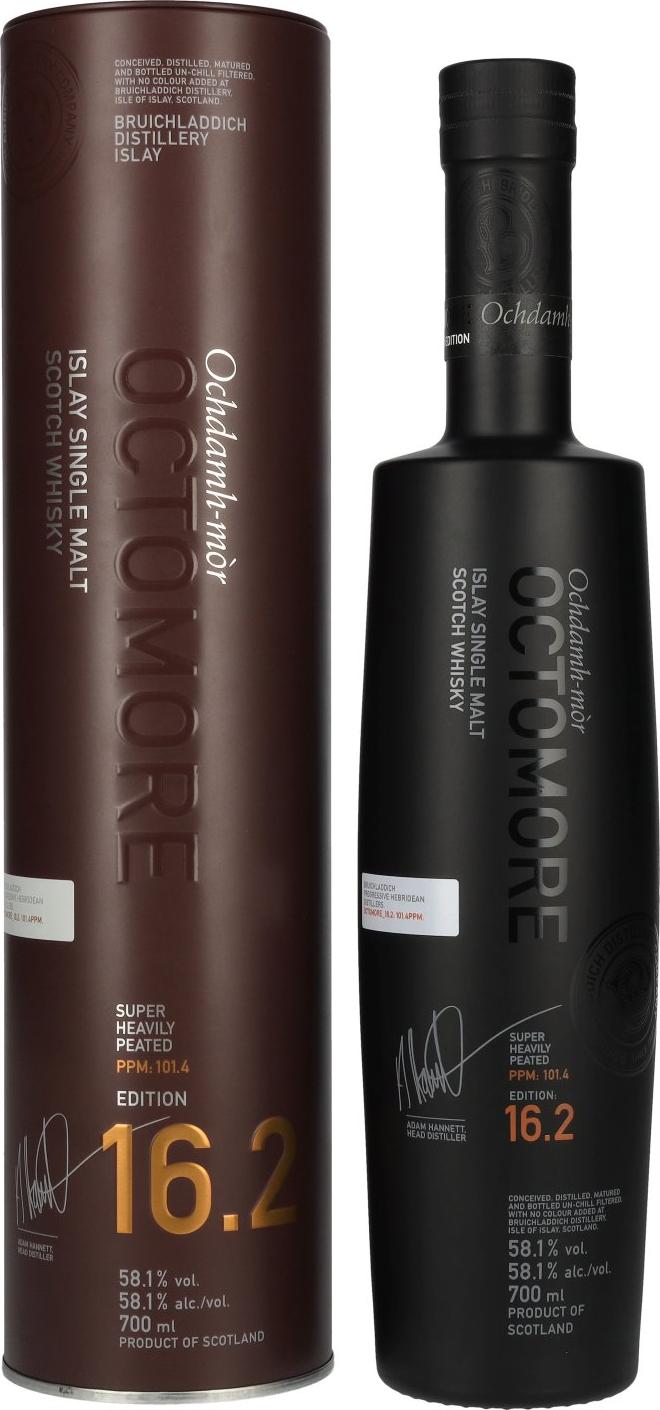 Octomore EDITION: 16.2 Super Heavily Peated Islay Single Malt Release 2025 58,1% Vol. 0,7l in Tinbox
