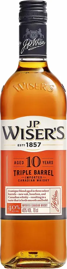 J.P. Wiser's 10 Years Old Triple Barrel Canadian Whiskey 40% Vol. 0,7l