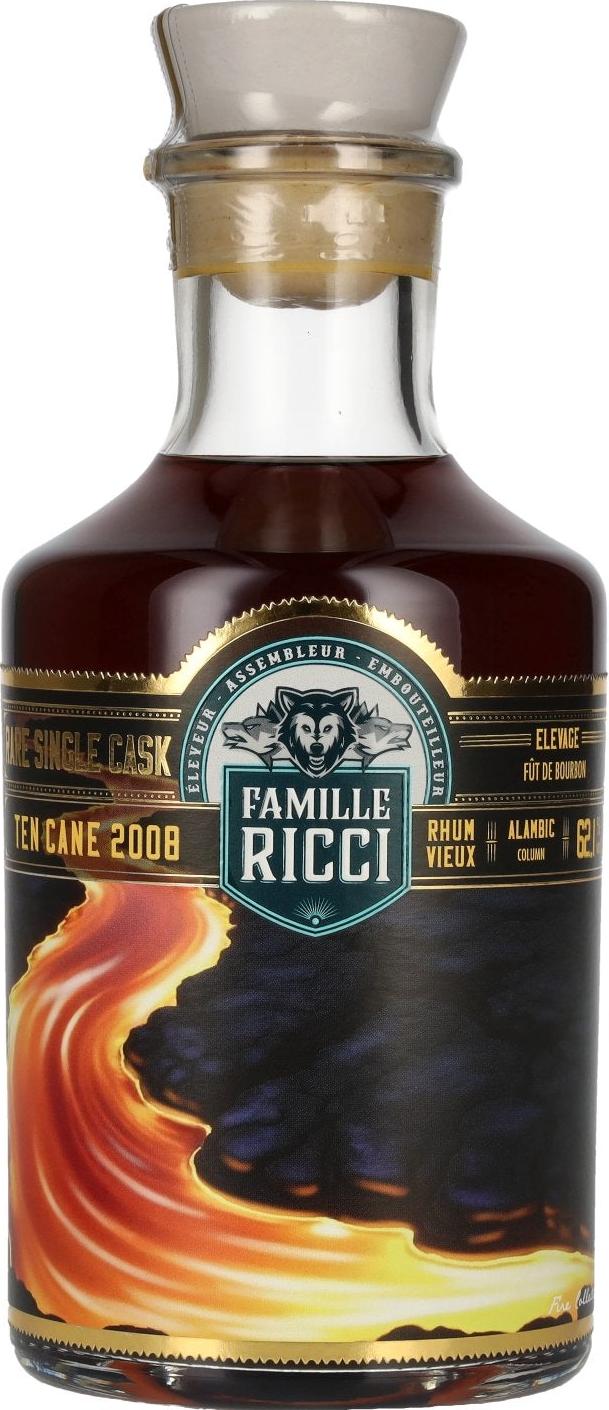 Famille Ricci Ten Cane Rare Single Cask Rhum Vieux 2008 62.1% Vol. 0.5l