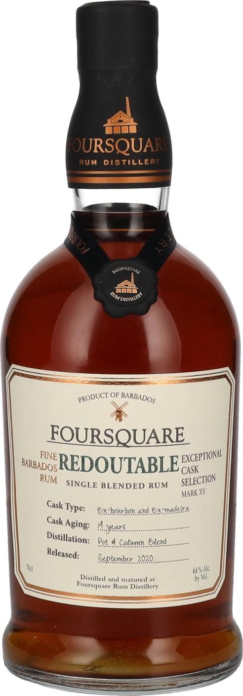 Foursquare 14 Years Old Exceptional Cask REDOUTABLE Single Blended Rum 61% Vol. 0,7l