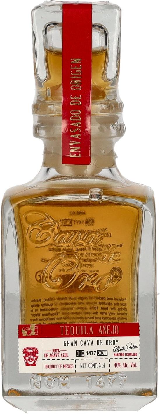 Cava de Oro Tequila AÑEJO 100% de Agave Azul 40% Vol. 0,05l (Mini)