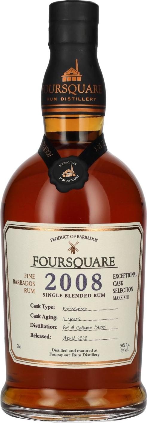 Foursquare 12 Years Old Single Blended Rum 2008 60% Vol. 0,7l