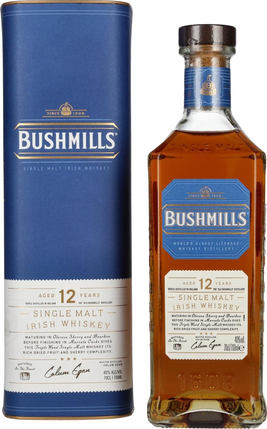 Bushmills 12 Years Old Single Malt Irish Whiskey 40% Vol. 0,7l in Giftbox