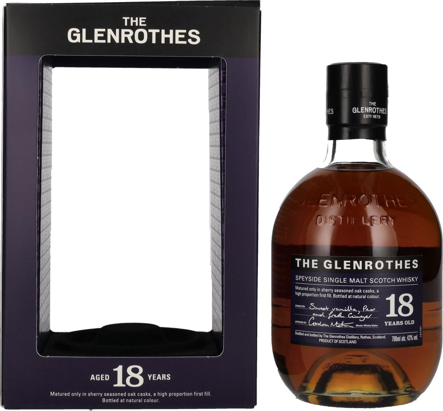 The Glenrothes 18 Years Old Speyside Single Malt 43% Vol. 0,7l in Giftbox