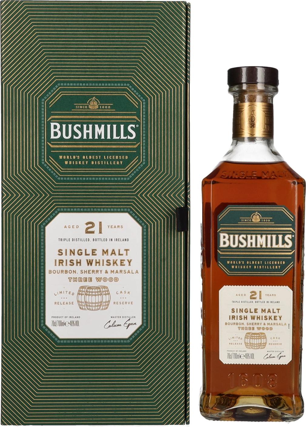 Bushmills 21 Years Old RARE Single Malt Irish Whiskey 46% Vol. 0,7l in Giftbox