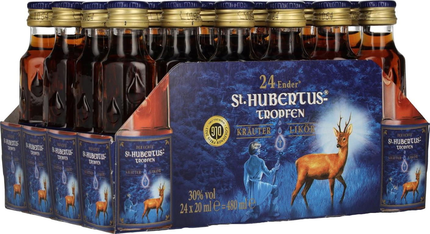 St. Hubertus Tropfen Herbal Liqueur 30% Vol. 24x0,02l