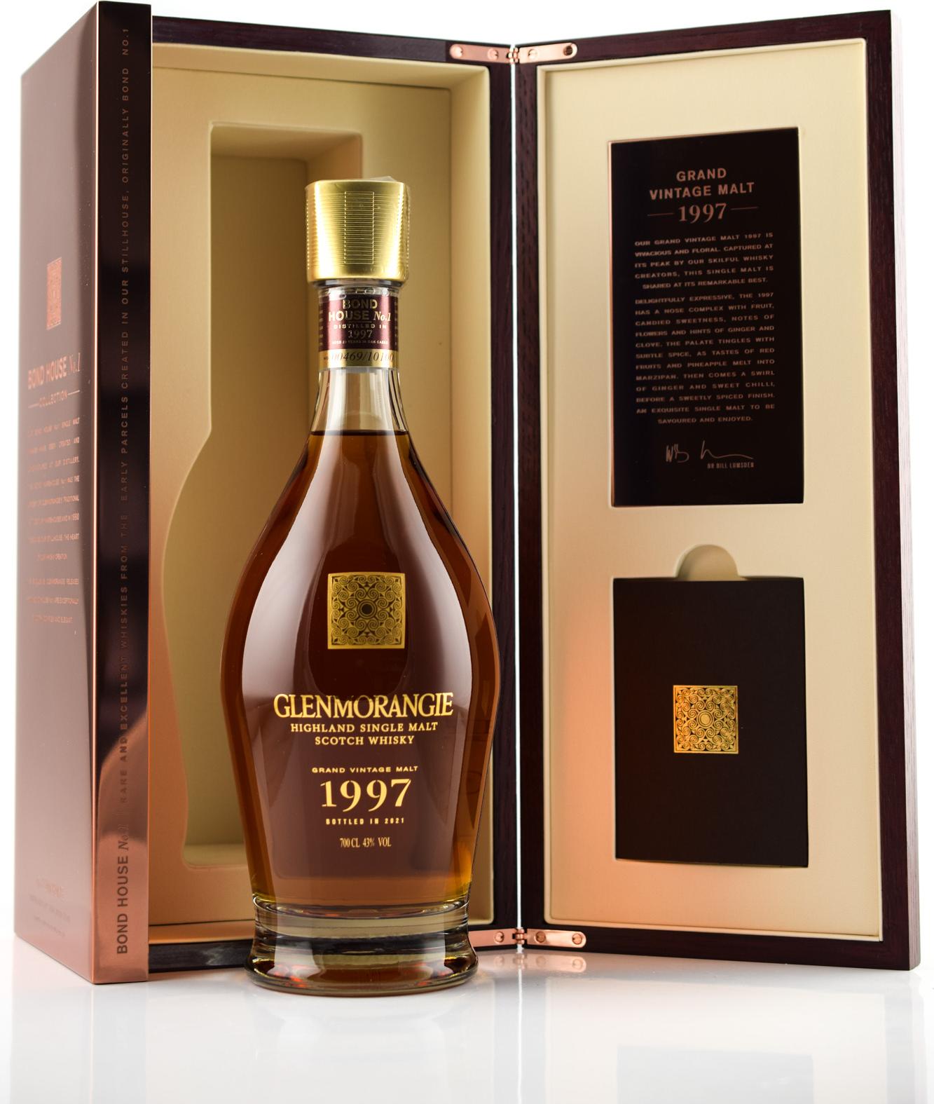 Glenmorangie GRAND VINTAGE MALT 1997 43% Vol. 0,7l in Wooden case