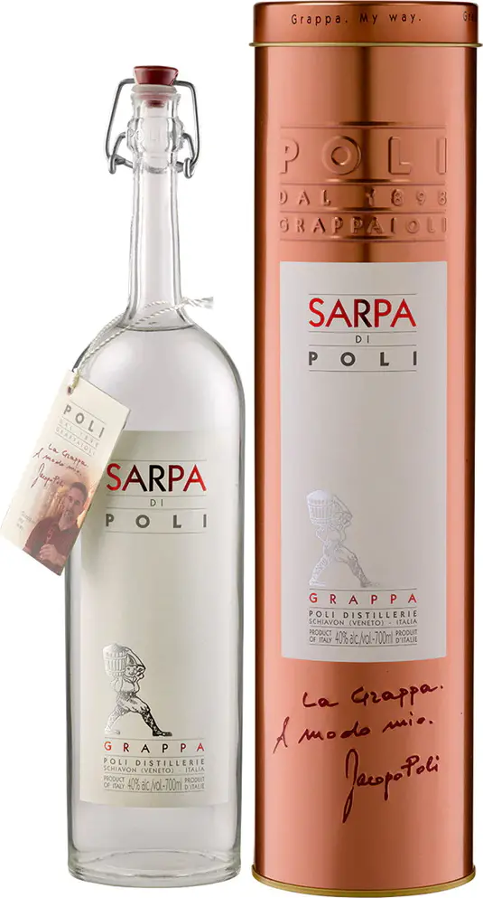 Poli Grappa Sarpa di Poli 40% Vol. 0,7l in Tinbox